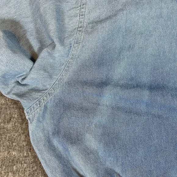 Mustang Shirt Adult 2XL Blue Denim Joe Blow Classic Car Ford Long Sleeve Shacket - Picture 6 of 10